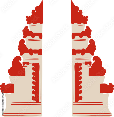 Lempuyang bali temple illustration