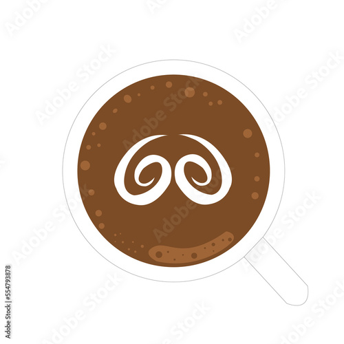 Coffee cup top view clipart illustration