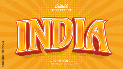 editable text effect - India republic day style theme