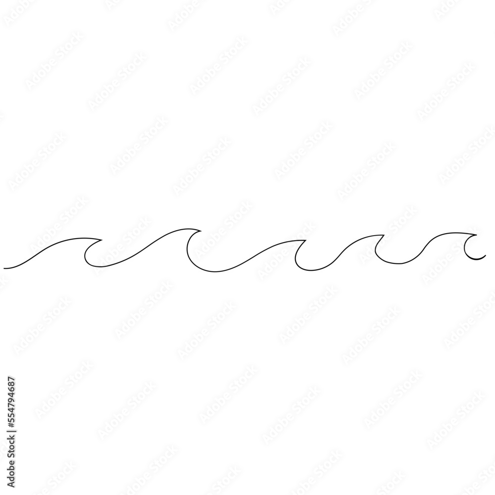 Wave line vector illustration in thin line design