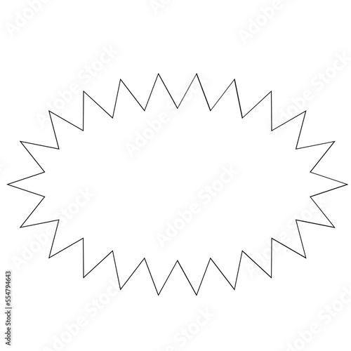 Spiky shape vector illustration in thin line design
