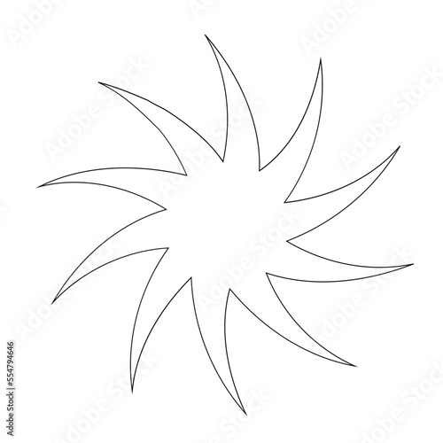 Spiral shape vector illustration in thin line design