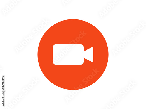 Free Download Video camera icon. Video recording symbol for the website, applications, user interface. 
Flat rounded symbol on an isolated background. Vector illustration	
 - GFXLoad
