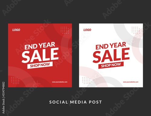 End Year Sale Template Design. Good used for banner and social media post - EPS 10 Vector