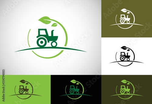 Tractor logo or farm logo template, Suitable for any business related to agriculture industries.