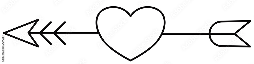 heart arrow doodle line art heart arrow doodle line art