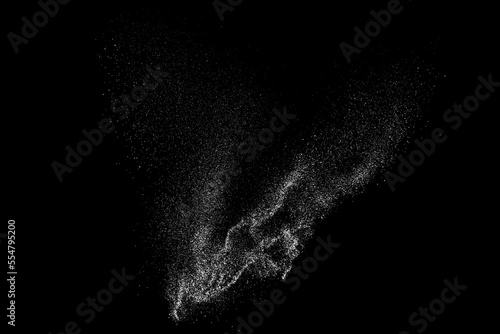 Distressed white grainy texture. Dust overlay textured. Grain noise particles. Rusted black background. Vector illustration. EPS 10. 
