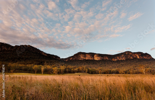 Valley to escarpment views rural Australia