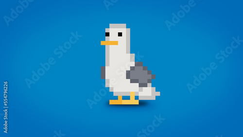 Pixel sea gull background - high res 8 bit wallpaper