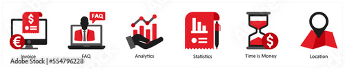 invoice, faq, analytics