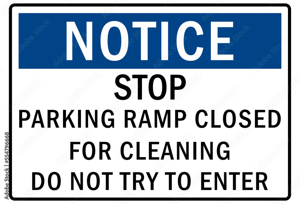 Parking lot sign and labels Parking lot sign and labels
