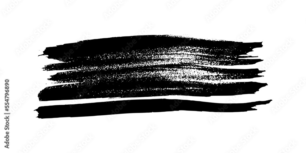 Fototapeta premium Black brush stroke on white background