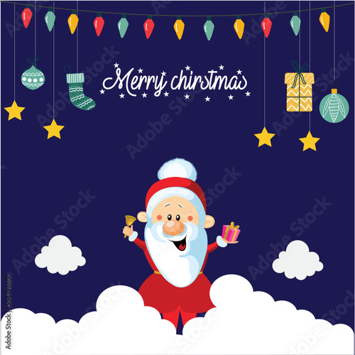 Christmas celebration with Santa and New year gifts