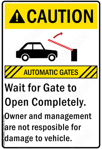 Gate sign and labels