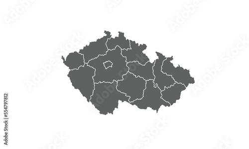 Czech Republic map isolated on white background.for annual infographics report website layout