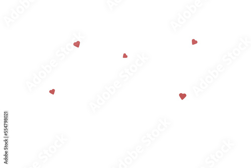 group of red heart icon in 3d rendering illustration icon