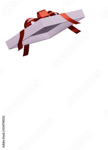Valentine's Christmas gift box lif. Birthday gift with love. Happy celebration present icon. 3D rendering