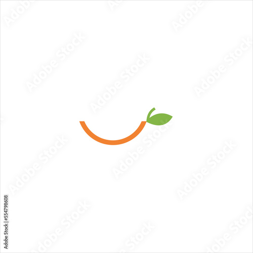 Orange  vector template logo in a modern style, on a white background. 