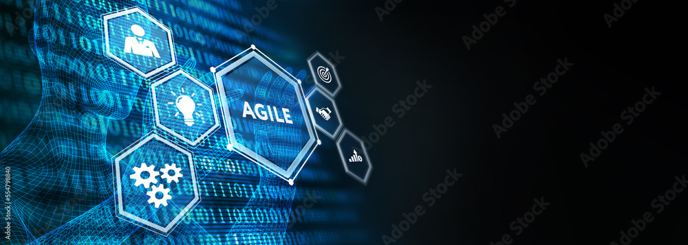 Obraz premium Business, Technology, Internet and network concept. Agile Software Development. 3d illustration