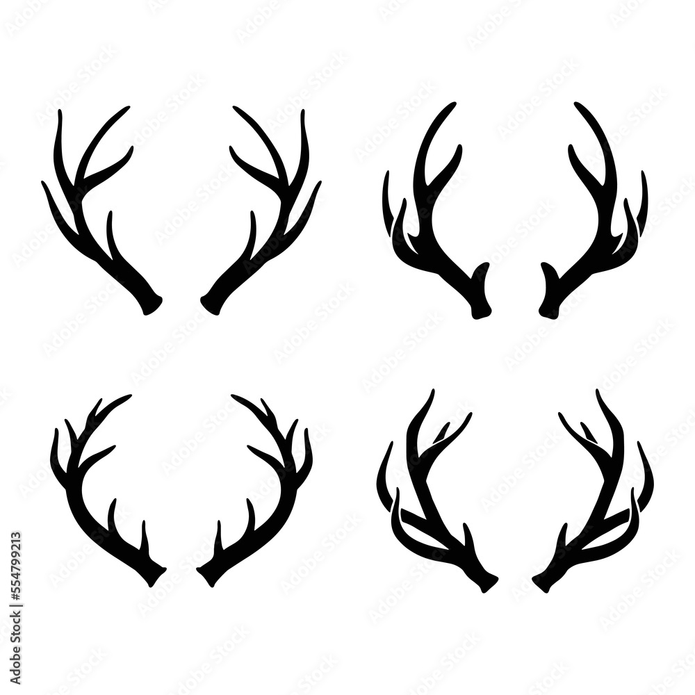 Deer horn illustration vector bundle Deer horn illustration vector bundle