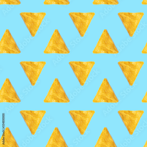 Seamless pattern of Mexican corn chips