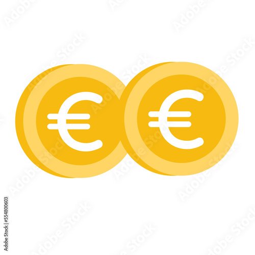 Euro coin icon, currency symbol for economic theme