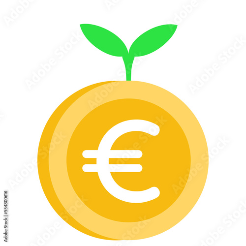 Euro coin icon, currency symbol for economic theme