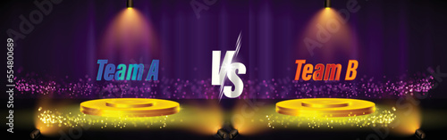 Versus Golden podium template for competition with copy space vector illustration