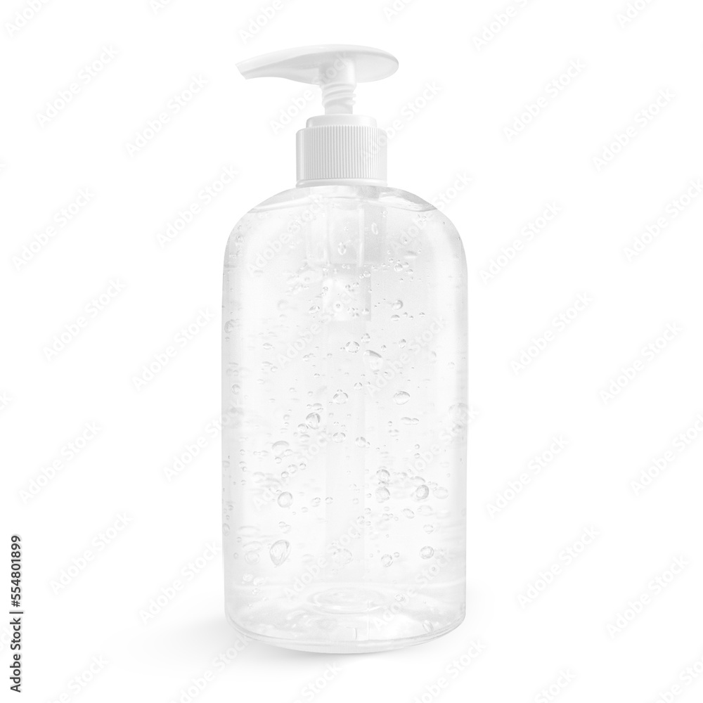 Clear white gel pump bottle