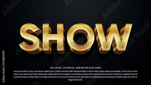 Show 3d style editable text effect