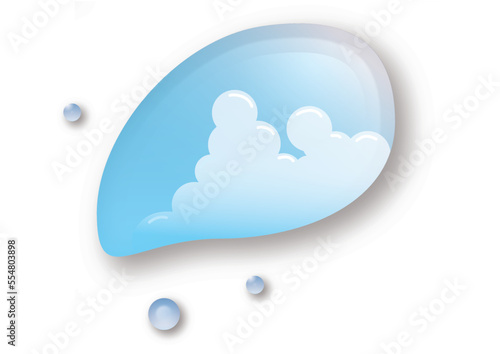 水滴に映る入道雲
