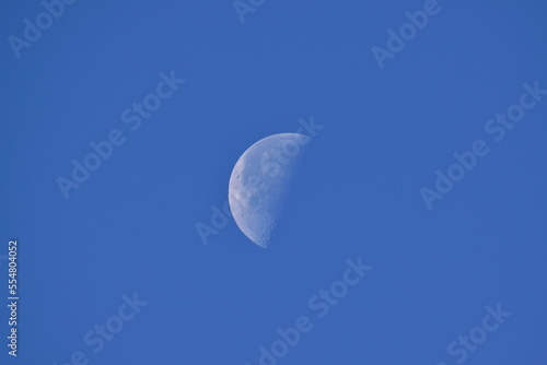Craters on the surface of a crescent moon