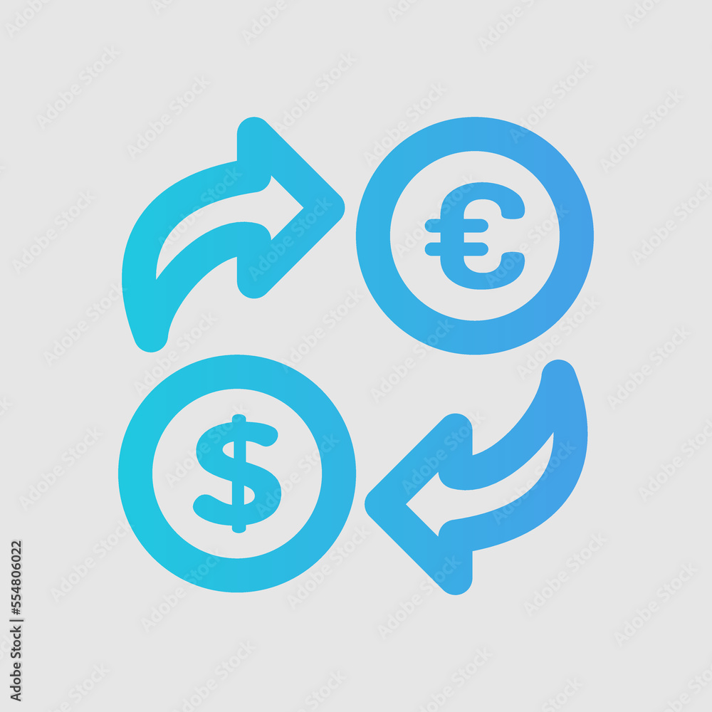 Money exchange icon in gradient style about travel, use for website mobile app presentation Money exchange icon in gradient style about travel, use for website mobile app presentation