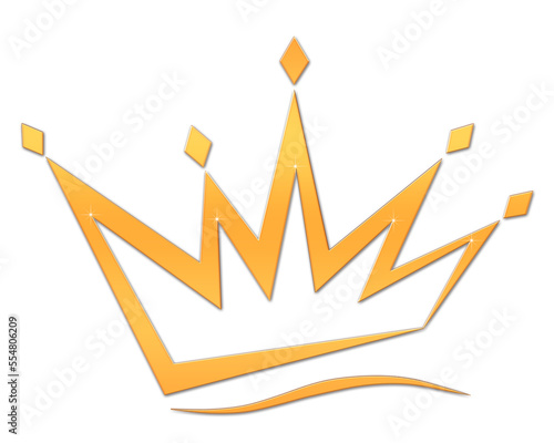 The golden crown. Isolated image of the crown icon on white. Crown logo template.