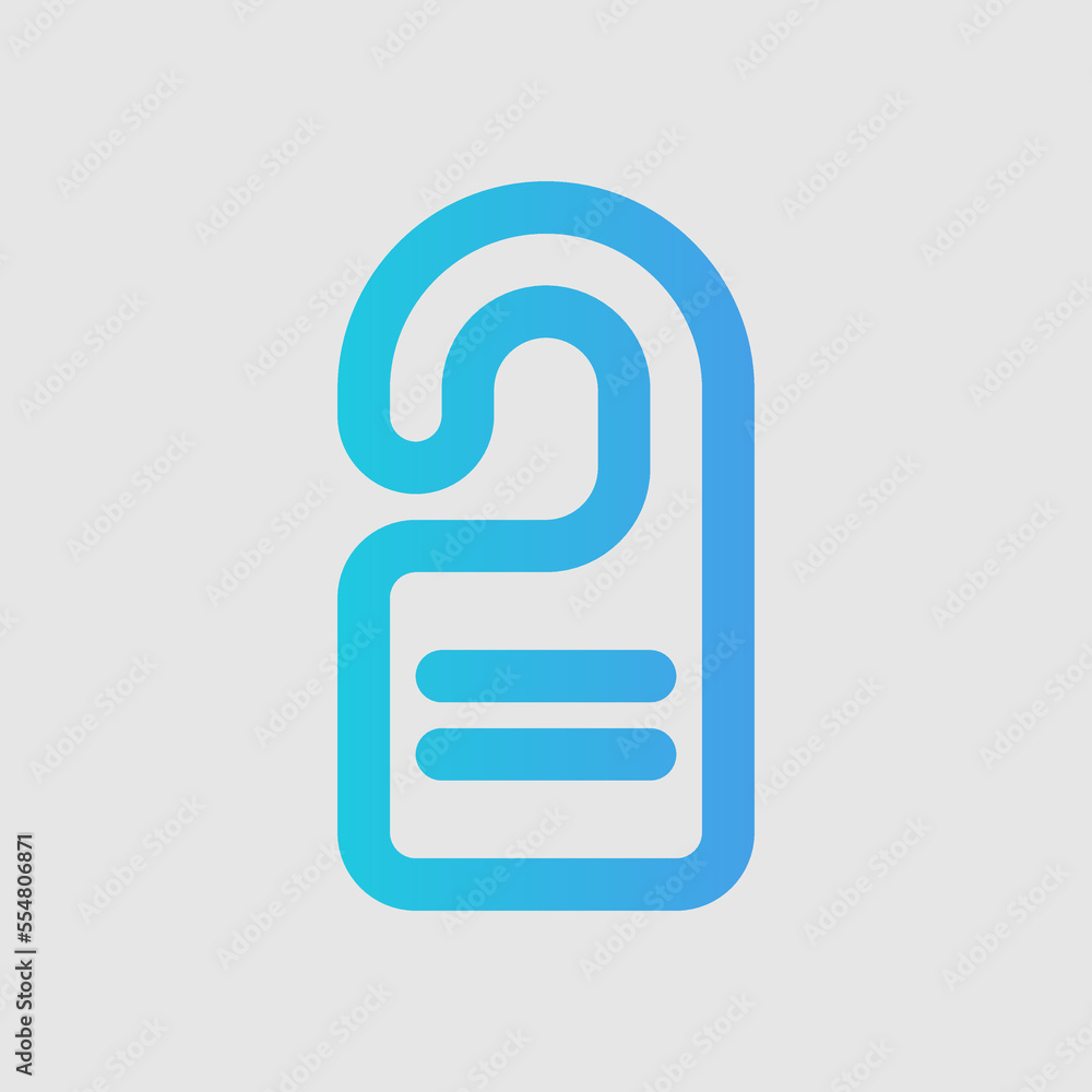 Door hanger icon in gradient style about travel, use for website mobile app presentation Door hanger icon in gradient style about travel, use for website mobile app presentation