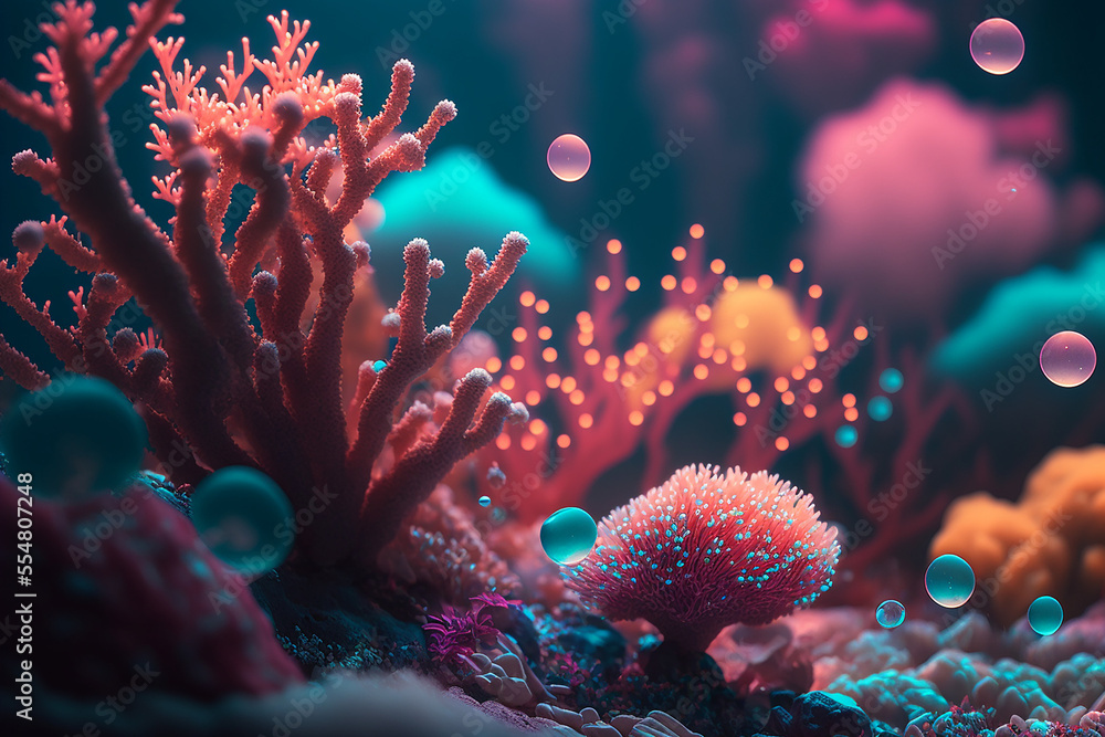Beautiful Corals colorful, Close up view of coral reef, Wallpaper