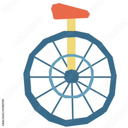 Unicycle vector illustration in flat color design