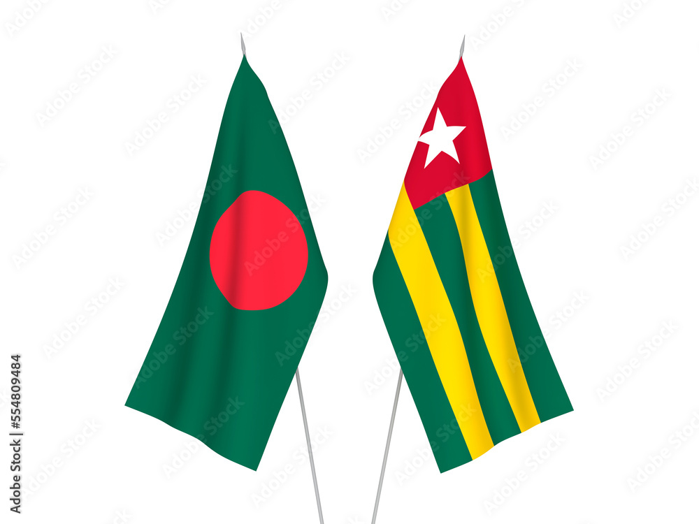 Bangladesh and Togolese Republic flags Bangladesh and Togolese Republic flags