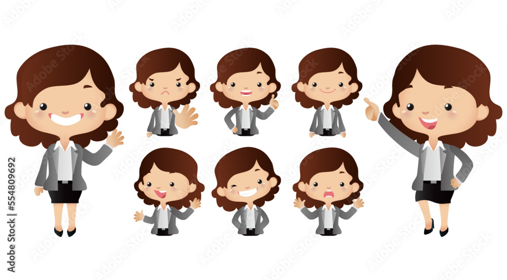 Cute business people set Cute business people set