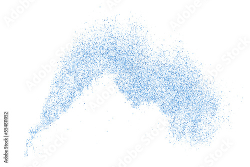 Abstract Splashes Of Water On White Background. Frozen Motion Of Round Drops. Rain, Snow Overlay Texture. Blue Explosion Of Confetti. Design Element. Vector Illustration, EPS 10.
