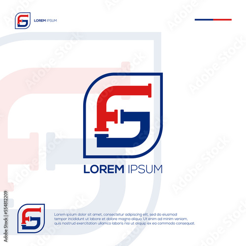 Letter G with pipe plumbing logo design