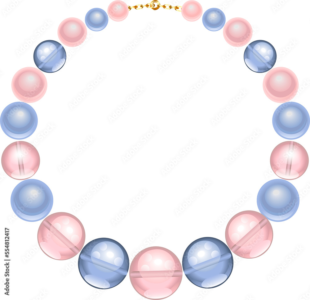 Necklace of Blue and Pink Beads Necklace of Blue and Pink Beads
