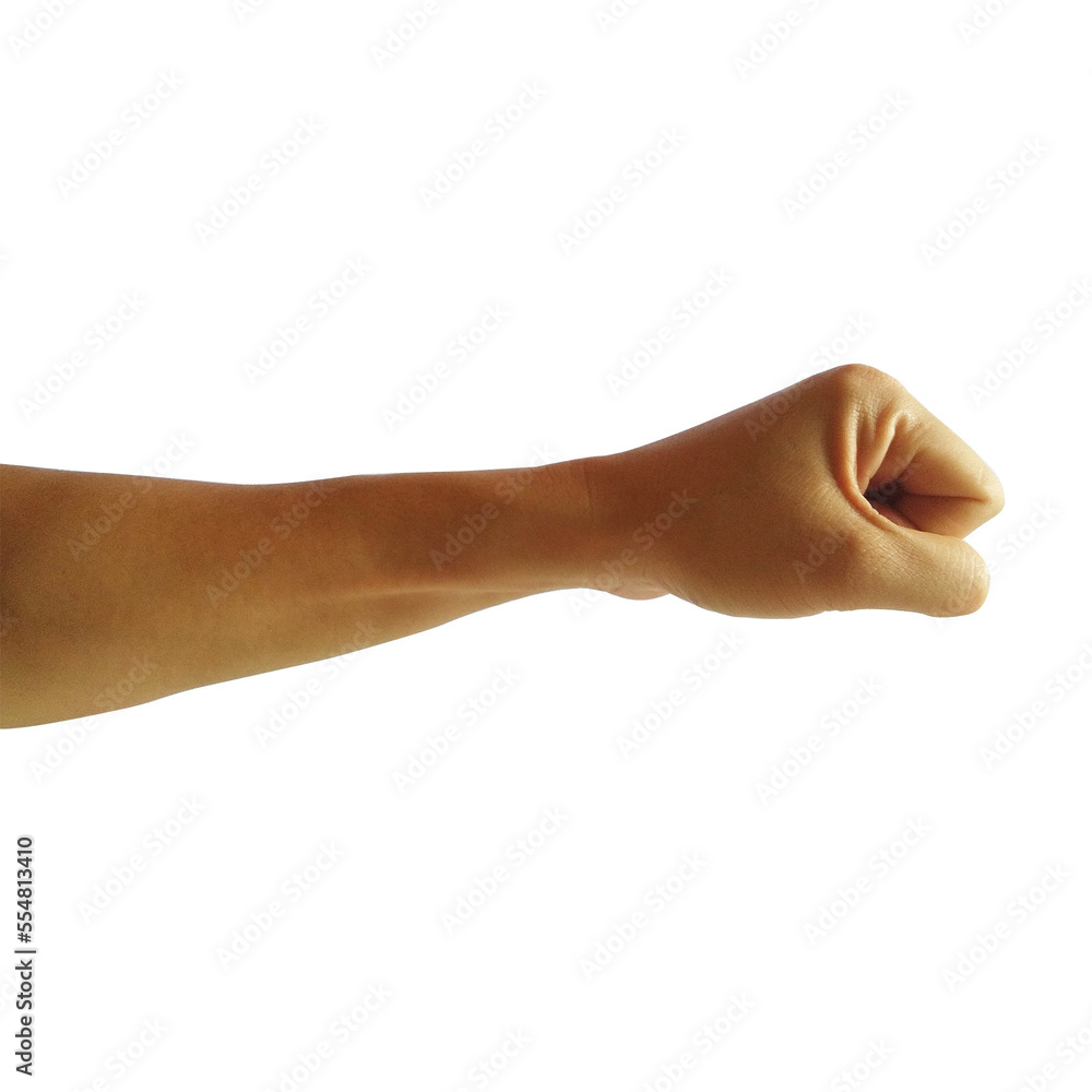 © Yan - hands clenched gesture isolated. transparen background