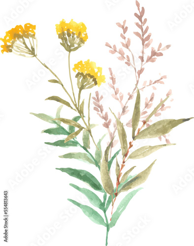 Beautiful floral bouquet watercolor