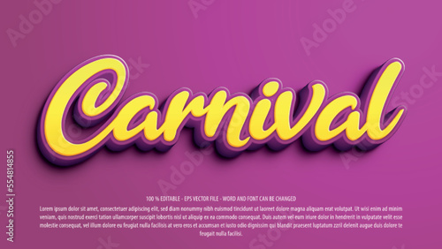 Carnival 3d editable text effect