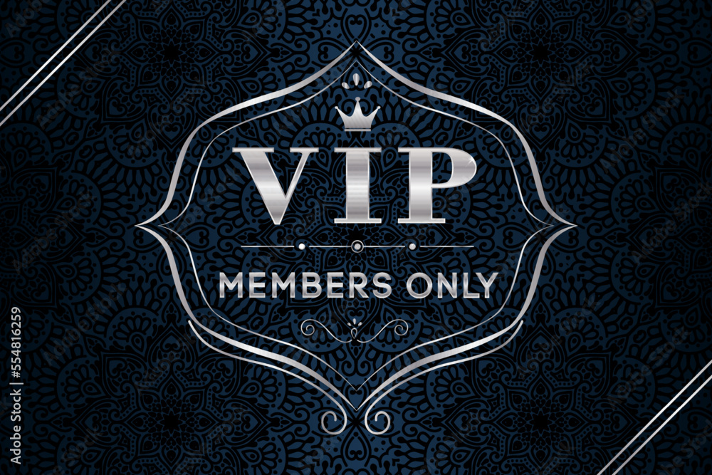luxury metal premium vip card for vip members only , anniversary label on black