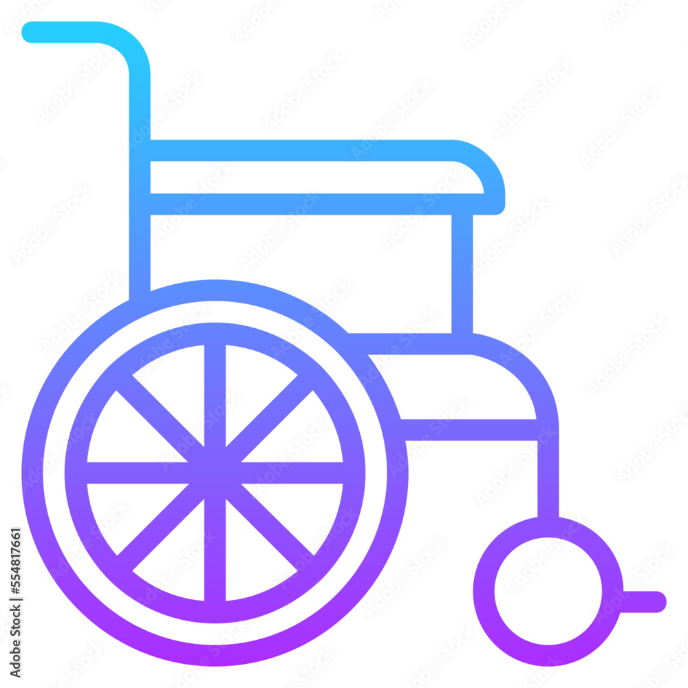 wheel chair gradient line icon