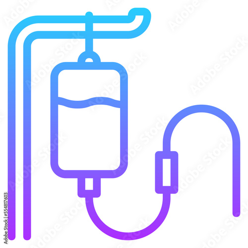 saline bag gradient line icon