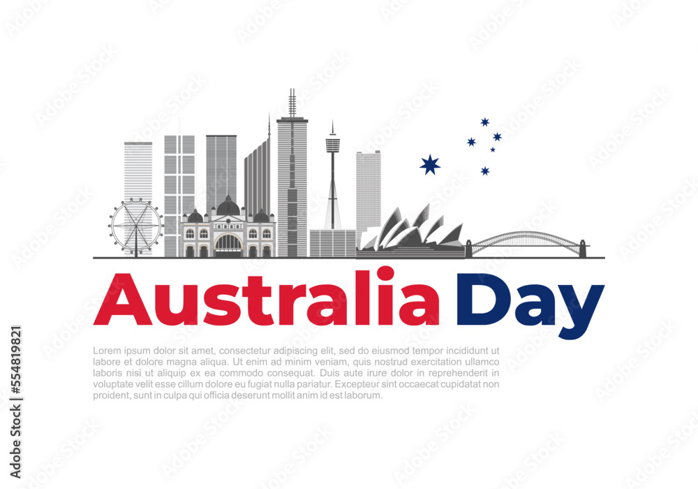 Happy australia day background celebrated on January 26.