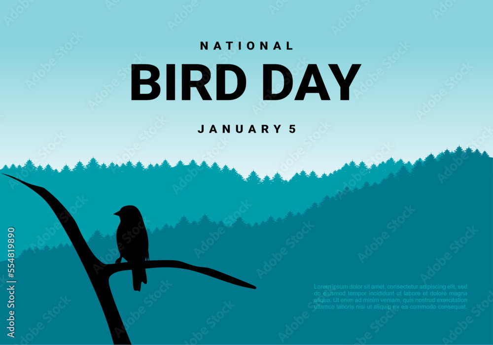 National bird day background celebrated on January 5. Stock Vector